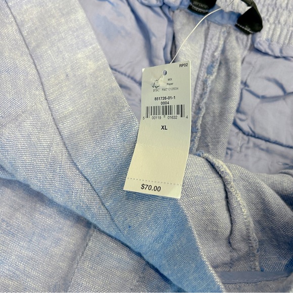 Banana Republic linen blend passion flower blue super wide leg cropped pants XL - Picture 7 of 10